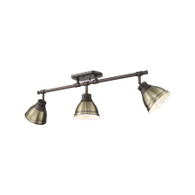 Golden 3602-3SF RBZ-AB - Yep by Golden Lighting Duncan 3-light Semi-Flush Mount in Rubbed Bronze and Aged Brass shade